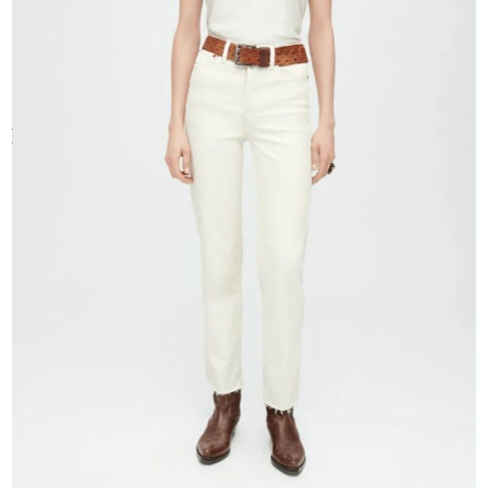 RE/DONE 70s Stove Pipe Jeans‎ in Vintage White Stretch High Rise Size 28